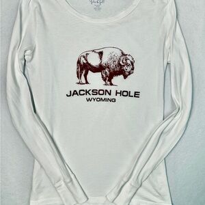 Brandy Melville John Galt Jackson Hole Wyoming Long Sleeve Tee One Size